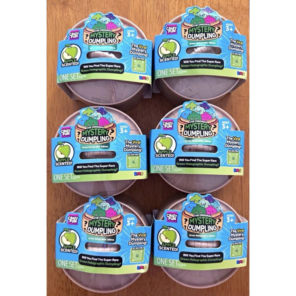 6 x RMS Crazy Fun Original Mystery Dumpling Green Holographic Apple Scented